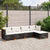 5 Piece Garden Sofa Set with Cushions Black Poly Rattan