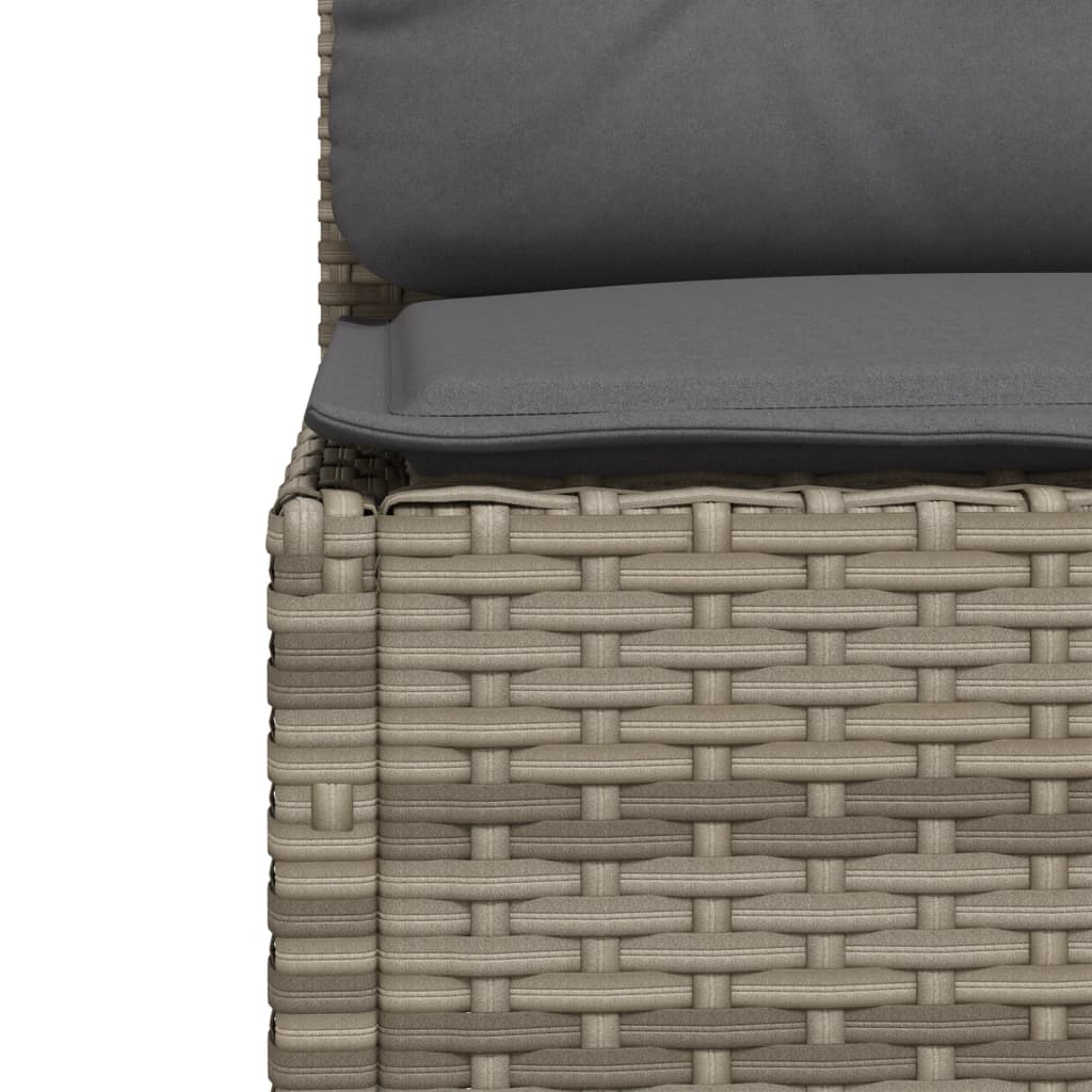 6 Piece Garden Sofa Set with Cushions Grey Poly Rattan