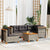 6 Piece Garden Sofa Set with Cushions Grey Poly Rattan