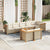 9 Piece Garden Sofa Set with Cushions Beige Poly Rattan