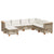 7 Piece Garden Sofa Set with Cushions Beige Poly Rattan