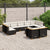 10 Piece Garden Sofa Set with Cushions Black Poly Rattan