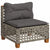 10 Piece Garden Sofa Set with Cushions Grey Poly Rattan