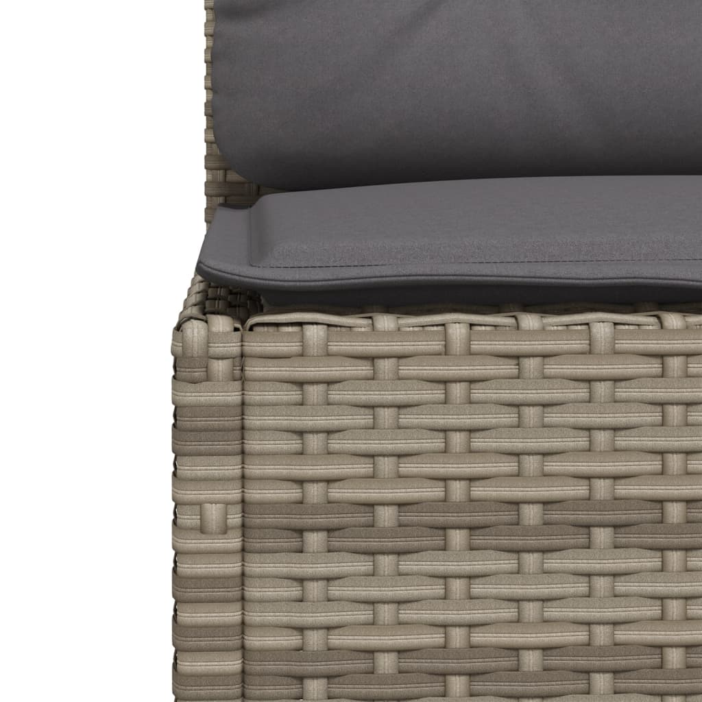 11 Piece Garden Sofa Set with Cushions Grey Poly Rattan