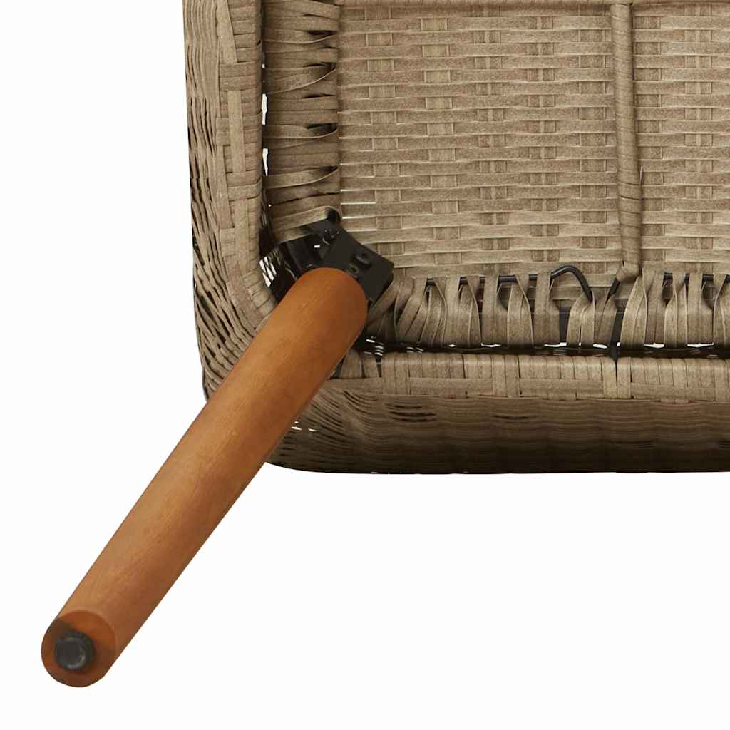 Garden Dining Set with Cushion 5 pcs Beige Poly Rattan