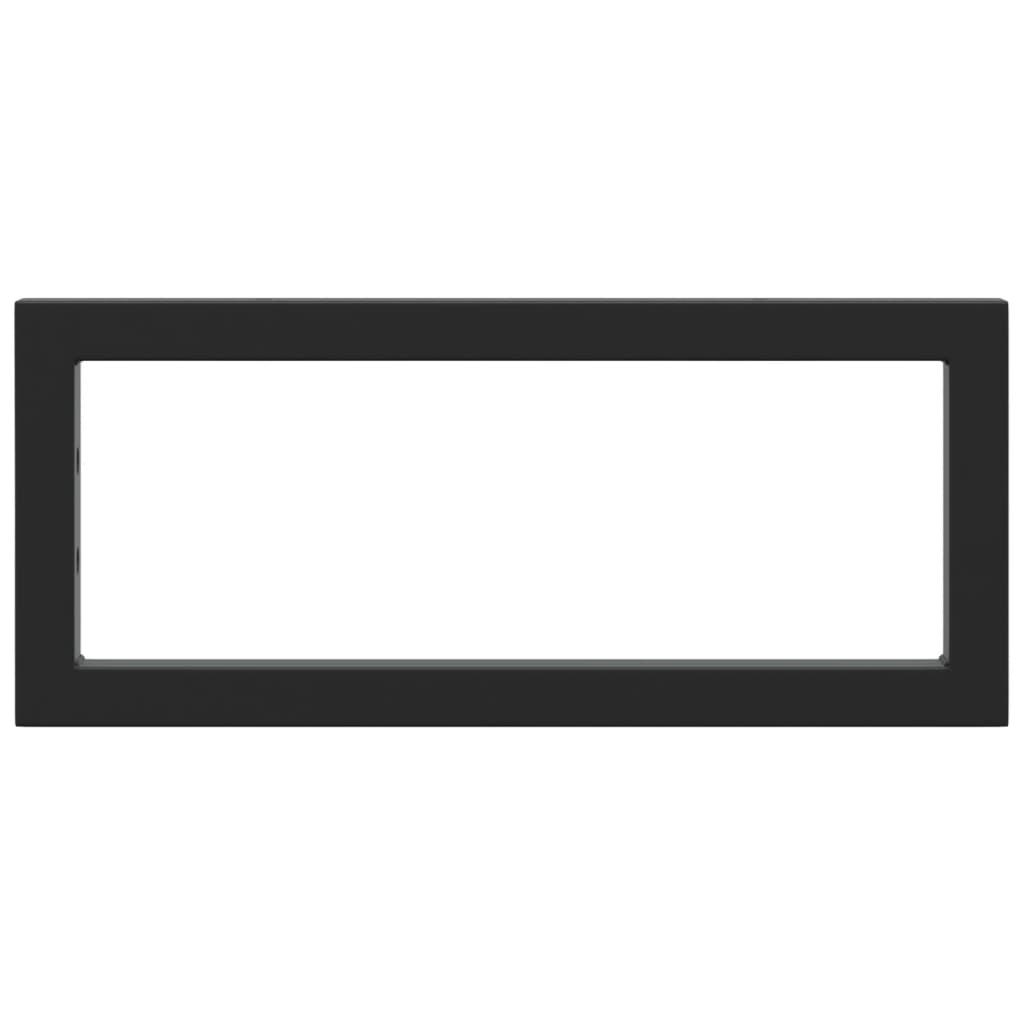 Shelf Brackets for Washbasin 2 pcs Black Rectangular Steel