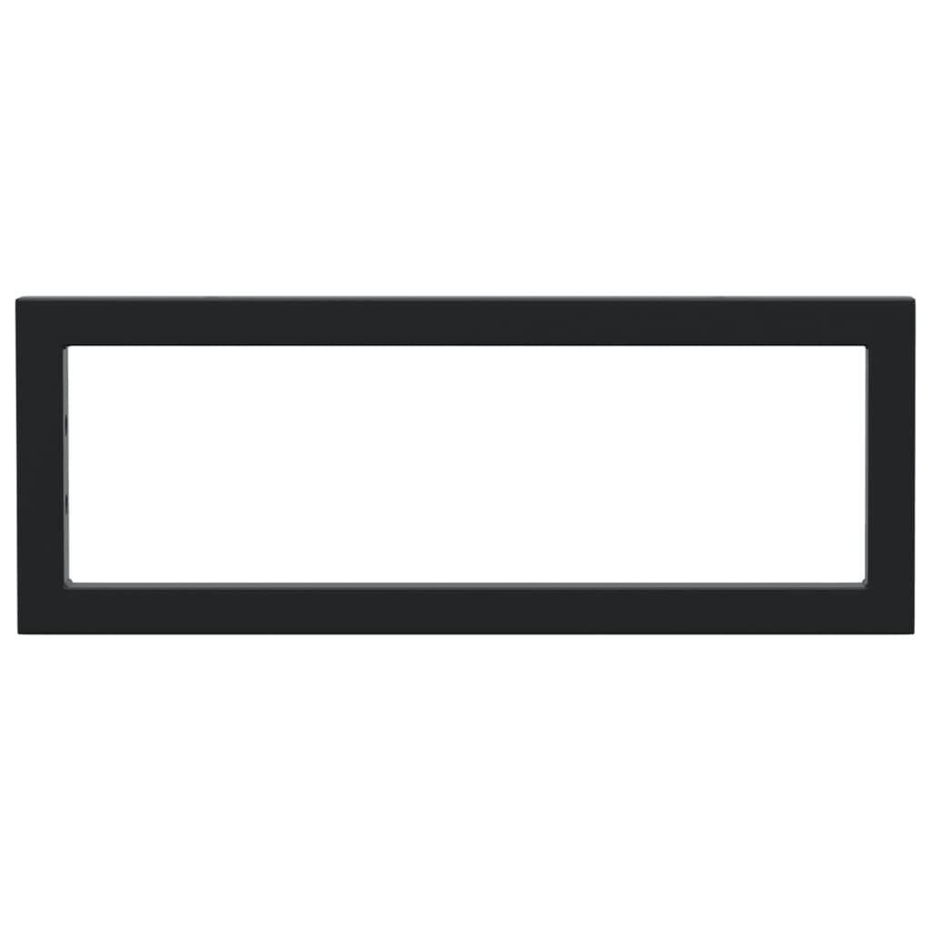 Shelf Brackets for Washbasin 2 pcs Black Rectangular Steel