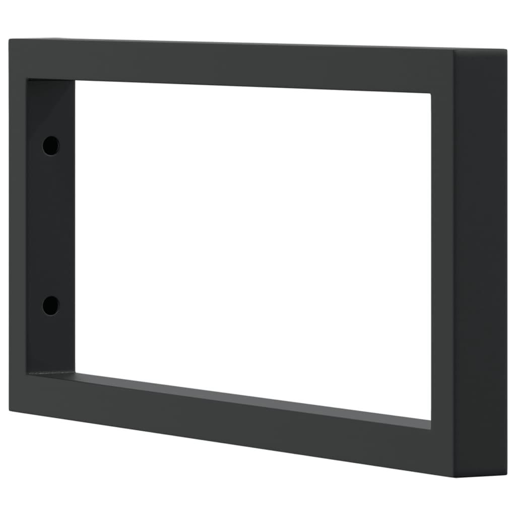 Shelf Brackets for Washbasin 2 pcs Black Rectangular Steel