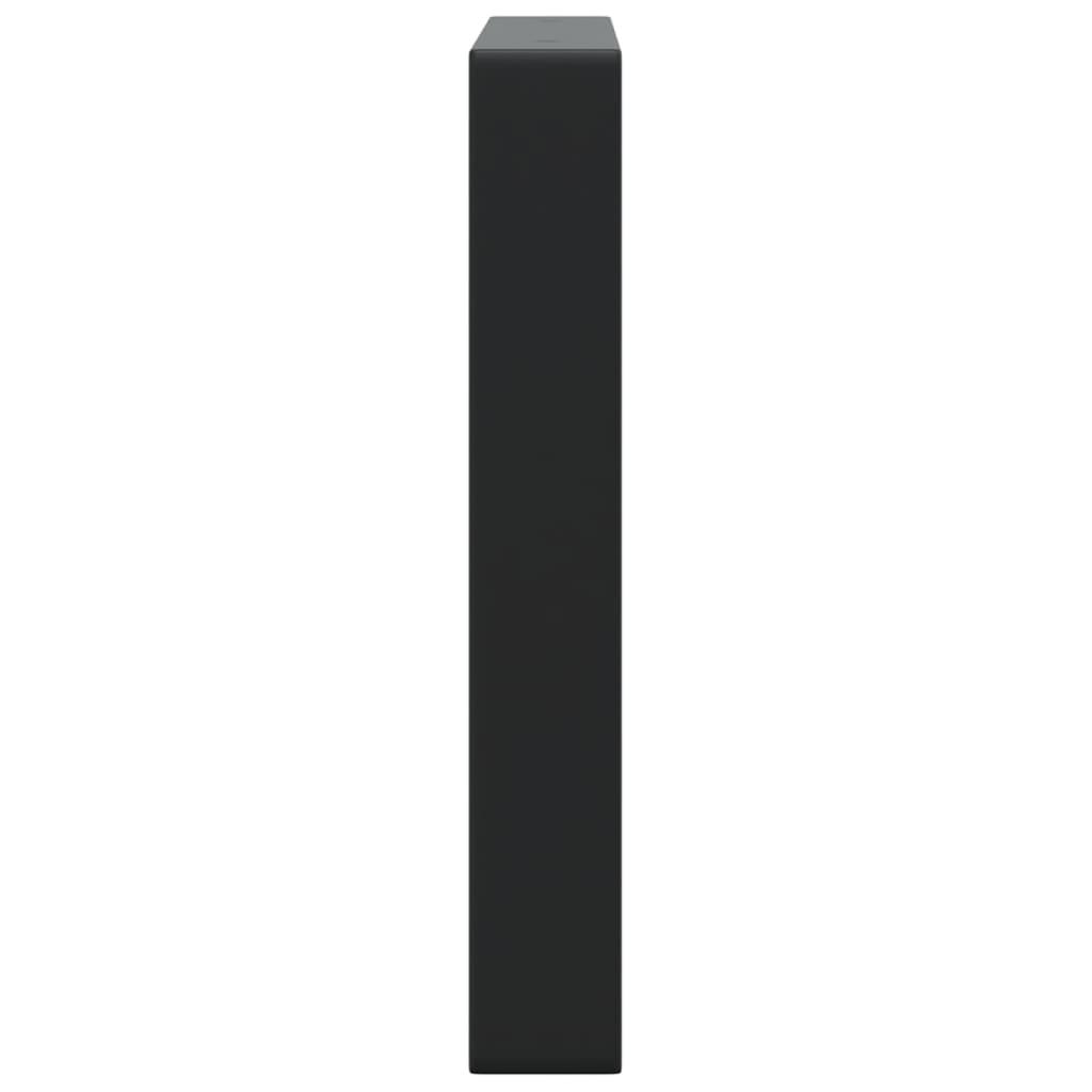 Shelf Brackets for Washbasin 2 pcs Black Rectangular Steel
