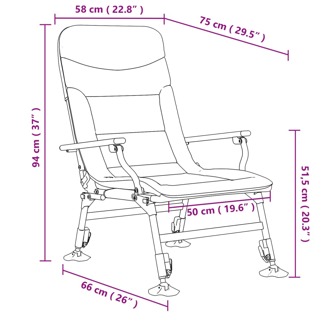 Fishing Chair with Armrest Foldable Camouflage