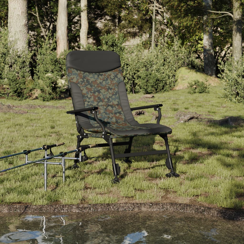 Fishing Chair with Armrest Foldable Camouflage