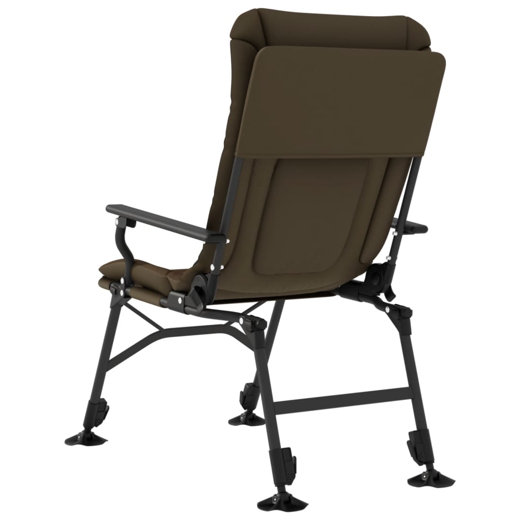 Fishing Chair with Armrest Foldable Taupe