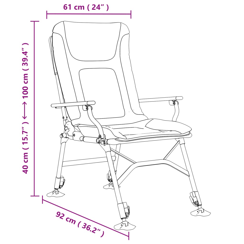 Fishing Chair with Armrest Foldable Taupe