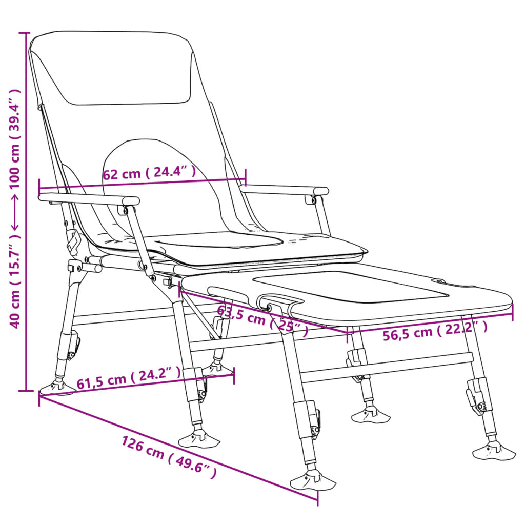 Fishing Bedchair with Adjustable Mud Legs Foldable Camouflage