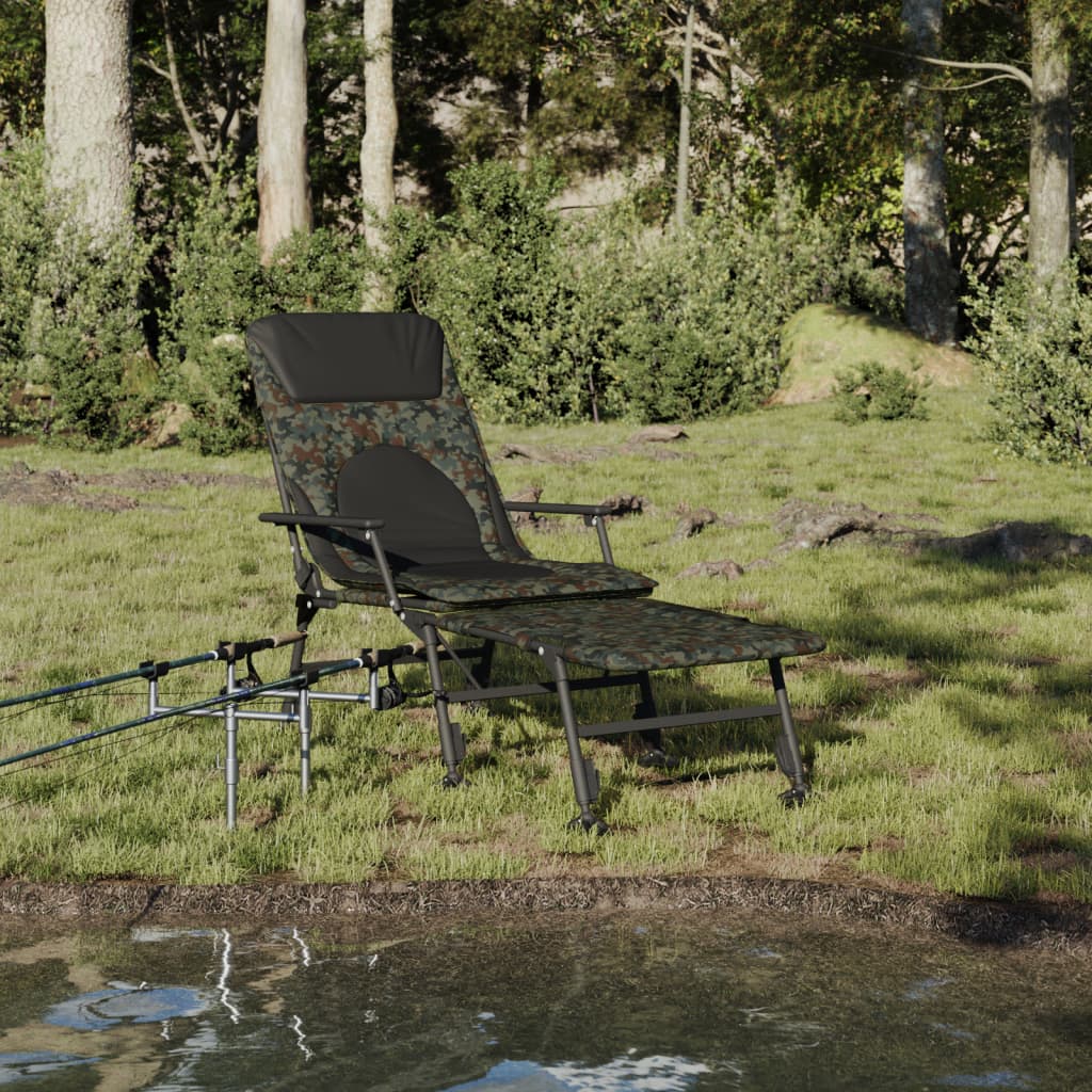 Fishing Bedchair with Adjustable Mud Legs Foldable Camouflage