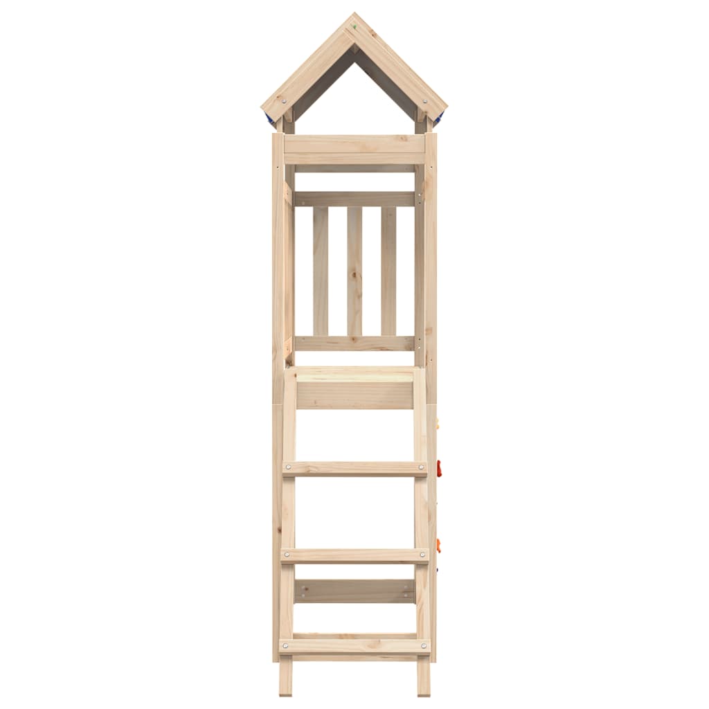 Play Tower with Rockwall 110.5x52.5x215cm Solid Wood Pine