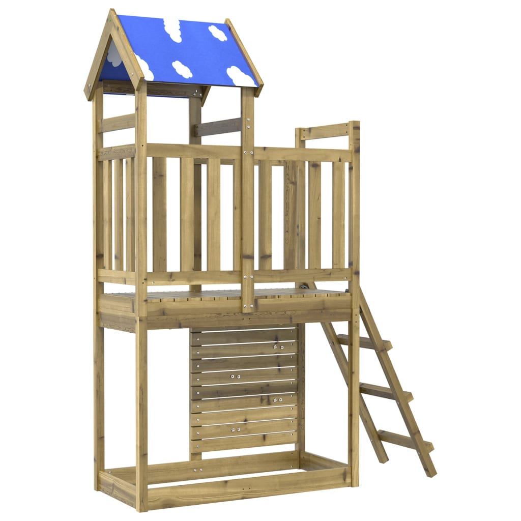 Play Tower with Rockwall 110.5x52.5x215cm Impregnated Wood Pine