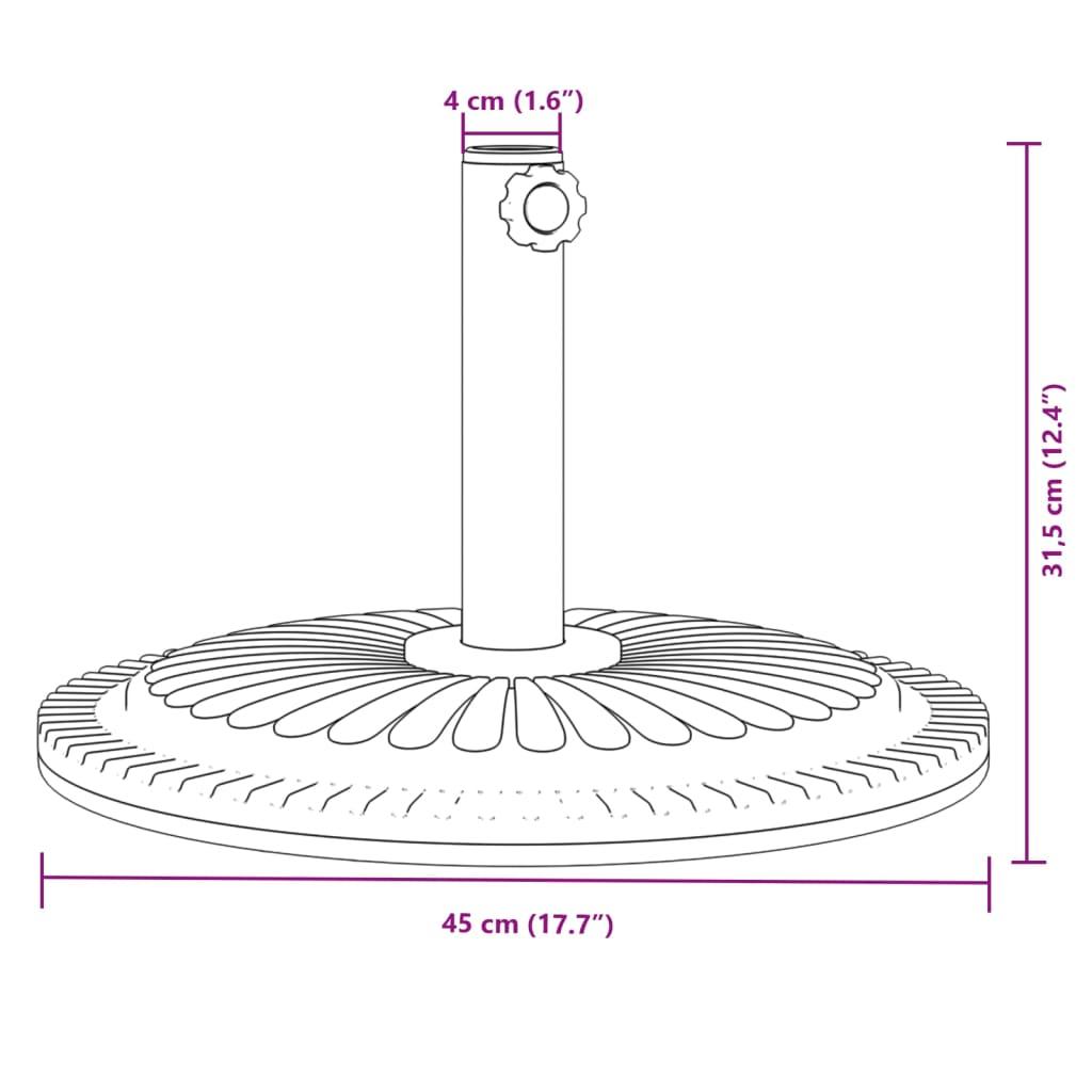 Parasol Base for Ø38 / 48 mm Poles 12 kg Round