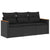 3 Piece Garden Sofa Set with Cushions Black Poly Rattan