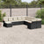 11 Piece Garden Sofa Set with Cushions Black Poly Rattan