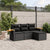 4 Piece Garden Sofa Set with Cushions Black Poly Rattan