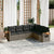 6 Piece Garden Sofa Set with Cushions Grey Poly Rattan