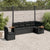 6 Piece Garden Sofa Set with Cushions Black Poly Rattan