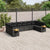 10 Piece Garden Sofa Set with Cushions Black Poly Rattan