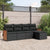 5 Piece Garden Sofa Set with Cushions Black Poly Rattan