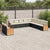 11 Piece Garden Sofa Set with Cushions Black Poly Rattan