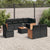 9 Piece Garden Sofa Set with Cushions Black Poly Rattan