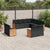 11 Piece Garden Sofa Set with Cushions Black Poly Rattan