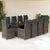 11 Piece Garden Bistro Set with Cushions Grey Poly Rattan