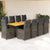 11 Piece Garden Bistro Set with Cushions Grey Poly Rattan