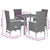 5 Piece Garden Dining Set with Cushions Black Poly Rattan