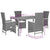 5 Piece Garden Dining Set with Cushions Black Poly Rattan