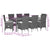 9 Piece Garden Dining Set with Cushions Black Poly Rattan