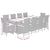 11 Piece Garden Dining Set with Cushions Grey Poly Rattan