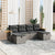 6 Piece Garden Sofa Set with Cushions Grey Poly Rattan