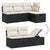 10 Piece Garden Sofa Set with Cushions Black Poly Rattan