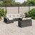 10 Piece Garden Sofa Set with Cushions Black Poly Rattan