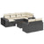 11 Piece Garden Sofa Set with Cushions Black Poly Rattan