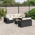 11 Piece Garden Sofa Set with Cushions Black Poly Rattan