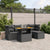 6 Piece Garden Sofa Set with Cushions Black Poly Rattan