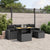 6 Piece Garden Sofa Set with Cushions Black Poly Rattan