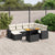 8 Piece Garden Sofa Set with Cushions Black Poly Rattan