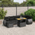 8 Piece Garden Sofa Set with Cushions Black Poly Rattan