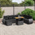 9 Piece Garden Sofa Set with Cushions Black Poly Rattan