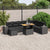 9 Piece Garden Sofa Set with Cushions Black Poly Rattan