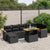 8 Piece Garden Sofa Set with Cushions Black Poly Rattan